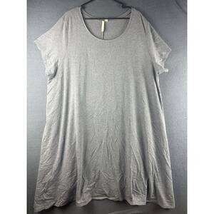 Pure Jill Gray Short Sleeve Pima Cotton Stretch Casual Plus Size Dress 4X
